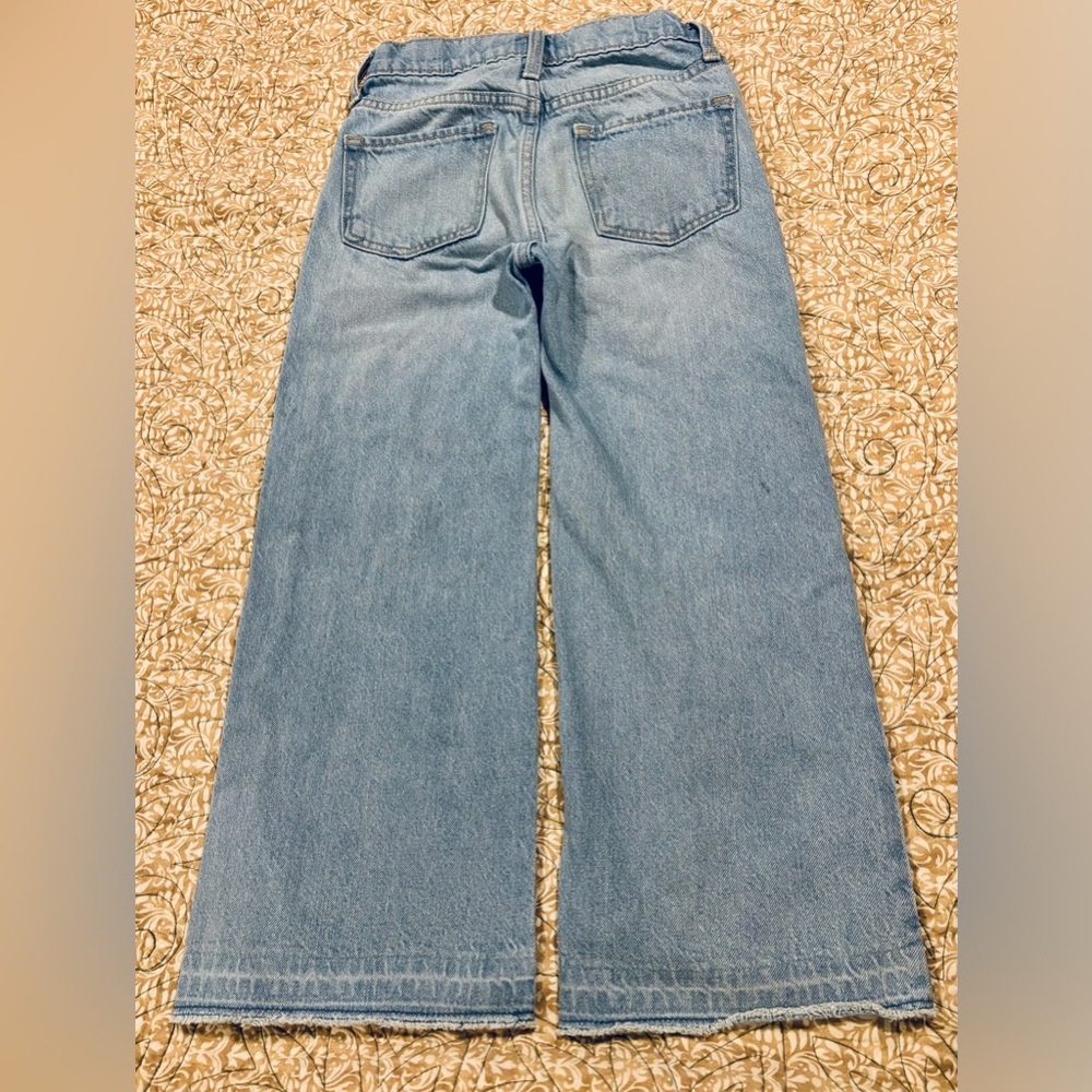 Old Navy Light Blue Wide Leg Distressed Jeans-Girls - Picture 4 of 8